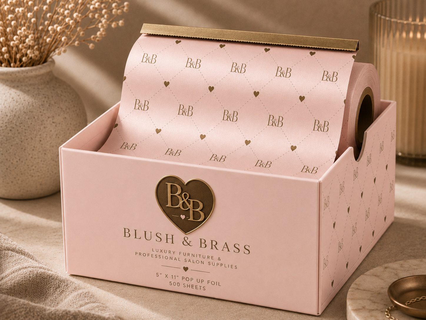 B&B Professional Hair Foil — Blush & Rose Gold
