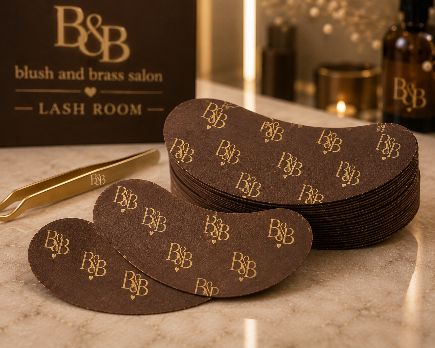 B&B Lash Under-Eye Gel Pads — Espresso & Gold
