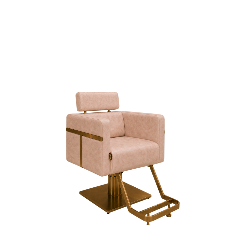 The Valentina Styling Chair — Blush & Brass